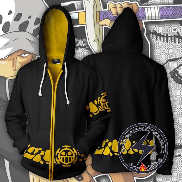 One Piece Trafalgar Law Coat Zip Up Hoodie Jacket